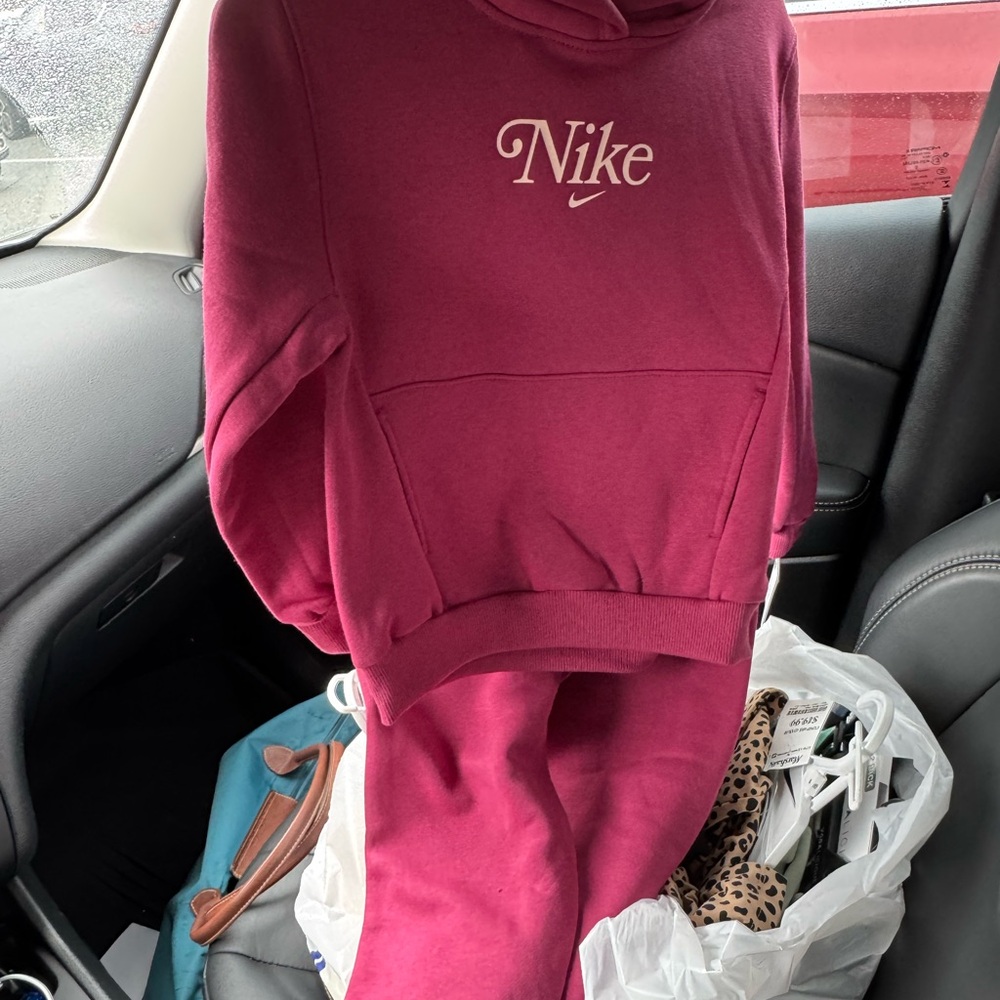 Nike Maroon Hoodie and Joggers Set